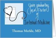 Graduation for Doctor of Internal Medicine with Custom Name card