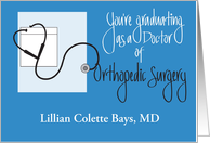 Graduation for Doctor of Orthopedic Surgery with Custom Name card