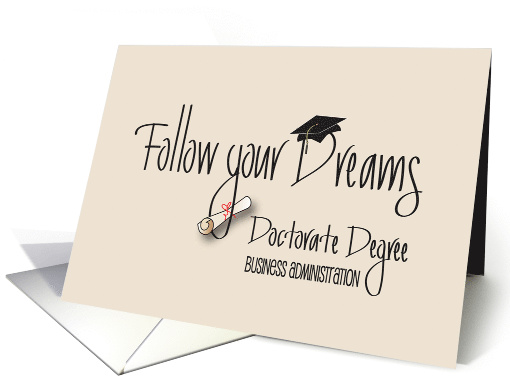 Graduation for Business Administration Doctorate, Diploma & Hat card