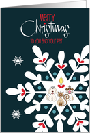 Hand Lettered Christmas from Veterinarian with Peppermint Paw Print card