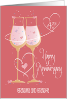 40th Anniversary for Grandma and Grandpa with Champagne Glasses card