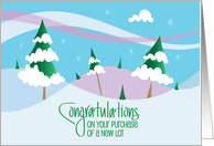 Congratulations on Purchase of New Lot Landscape with Trees card