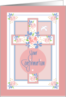Hand Lettered Confirmation Congratulations for Girl with Floral Cross card