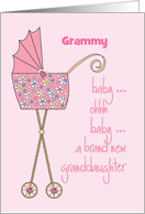 Baby Granddaughter for Custom Name Grandmother, Grandma, Grammy card