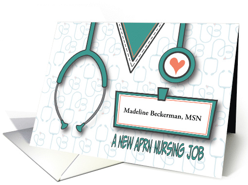 New Job Advanced Practice Registered Nurse APRN Custom Name Tag card