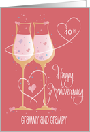 Hand Lettered Anniversary Grammy and Grampy with Custom Years card