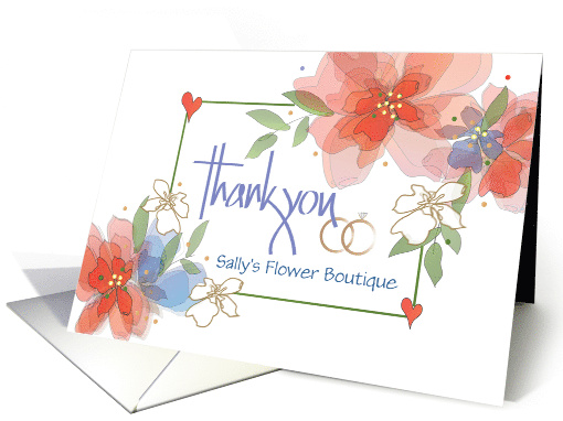 Hand Lettered Floral Thank You to Wedding Florist with... (1762184)