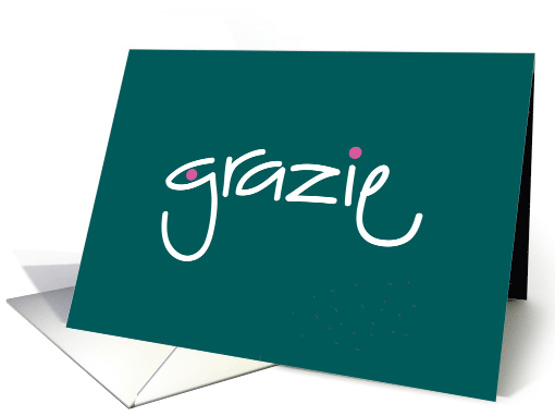 Grazie - Thank you in any language Mallard Green Italian card (858768)