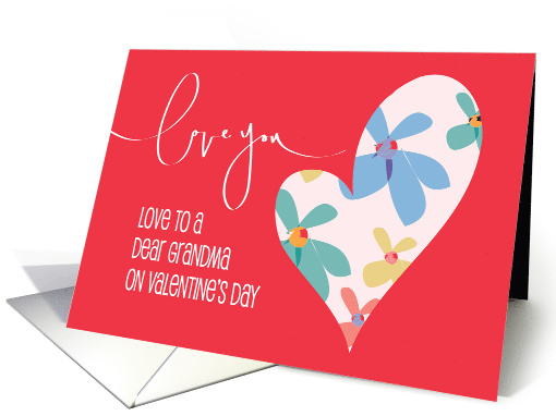 Hand Lettered Valentine's Day for Grandma with Floral... (884732)