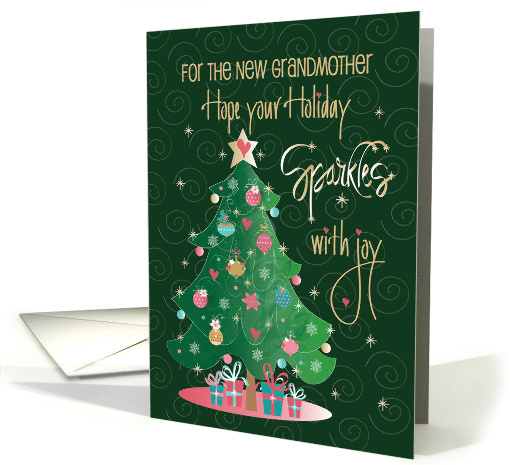 Christmas to New Grandmother Magical and Sparkling Christmas Tree card