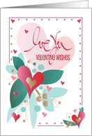 Valentine’s Day for Sweetheart Love You Valentine Wishes with Hearts card