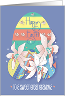 Hand Lettered Easter for Great Grandma Easter Lilies and Eggs card