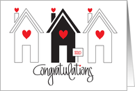 Congratulations on New Job for a Realtor Trio of Homes and Hearts card
