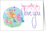 Mother’s Day from Daughter, I Love You with Abstract Floral Garden card