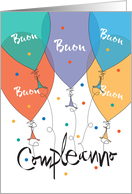 Buon Compleanno Italiano with Colorful Balloons Palloncini Colorati card