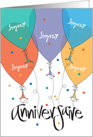 Une carte Franais Balloons Colores pour Joyeux Anniversaire card