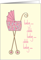 Congratulations on your new great granddaughter with colorful stroller card