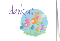 Dank U Notakaart Deens mit bloemen, Dutch Thank You Card