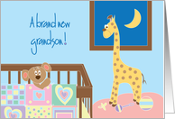 Congratulations for New Baby Grandson with Nursery and Animals card
