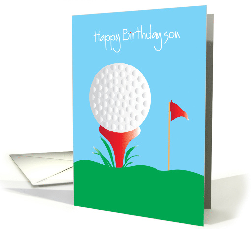 Happy Birthday for Son, Golf with golf ball and tee card (959121)