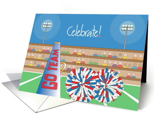 Congratulations on Cheerleading Performance with Pom Poms card