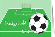 Thank you for Soccer Coach with huge soccer ball and court card
