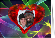 I Love You Romantic Abstract Gossamer Heart Valentine Photo Card