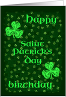 Happy Birthday on St. Patricks Day Bright Shamrocks card