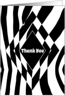 Thank You Zebra Print Diamonds card