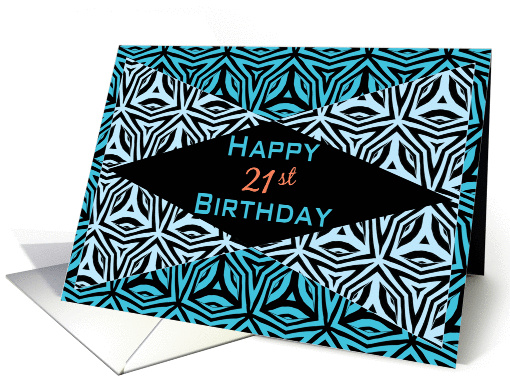Zebra Print Kaleidoscope Design for 21st Birthday card (1166308)