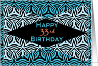 Zebra Print Kaleidoscope Design for 33rd Birthday card