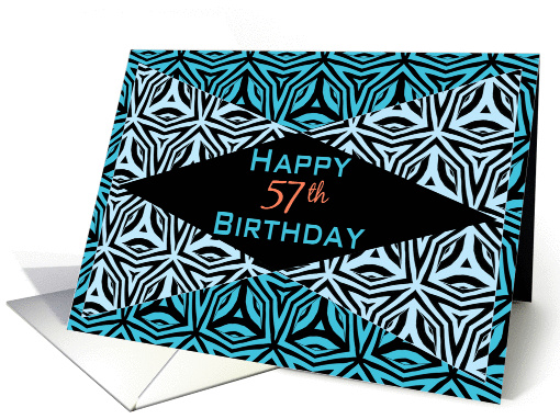 Zebra Print Kaleidoscope Design for 57th Birthday card (1169748)