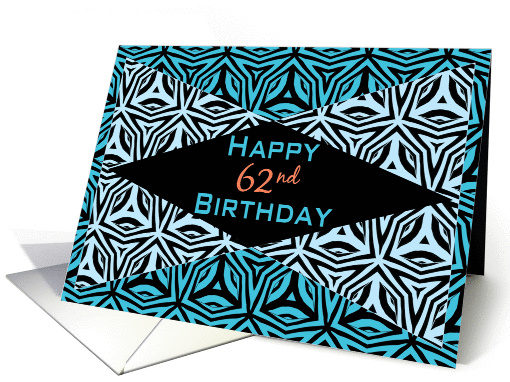 Zebra Print Kaleidoscope Design for 62nd Birthday card (1169778)