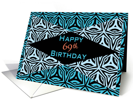 Zebra Print Kaleidoscope Design for 69th Birthday card (1169814)