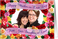 Happy Mother-in-Law Day From Your Daughter-in-Law - Roses Photo card