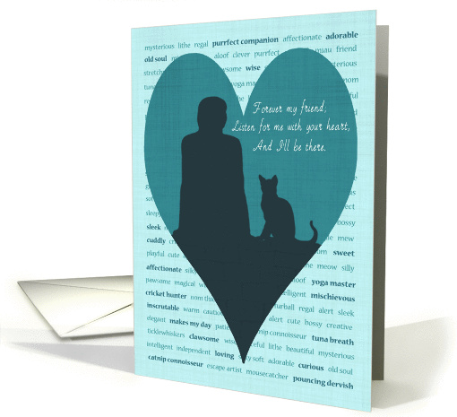 Ill Be There - Pet Cat Sympathy - Silhouettes, Heart... (1356598)