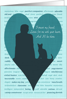Ill Be There - Pet Cat Sympathy - Silhouettes, Heart Against Word Art card