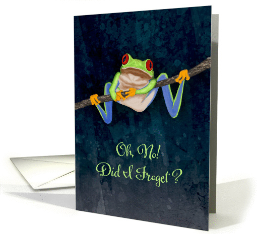 Red Eyed Tree Frog - Out on a Limb - Belated Birthday card (1400650)