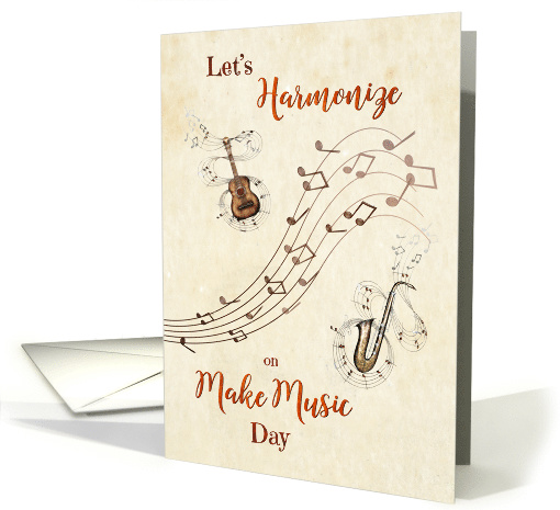 Musical Instruments and Notes Make Music Day card (1436022)