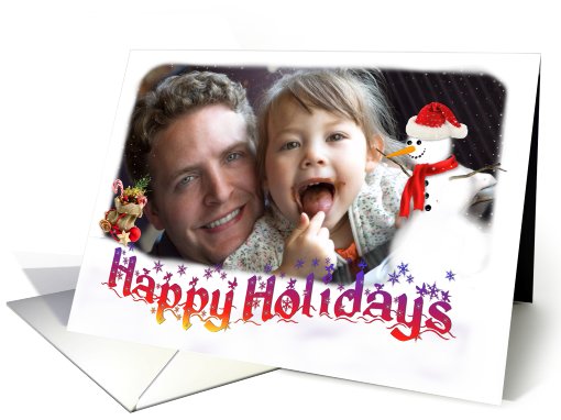 Happy Holidays Snowman Photo card (885771)