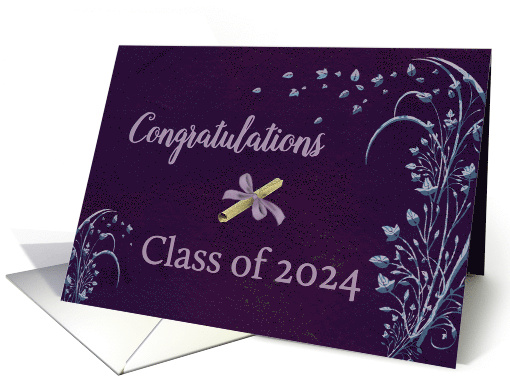 Congratulations Class of 2024  Blue & Violet Graduate card (928597)