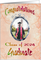 Congratulations Graduate Class of 2024 Photo Card in Oranges & Reds card