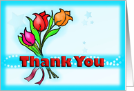 Thank you Teacher fun Colourful flowers cartoon card