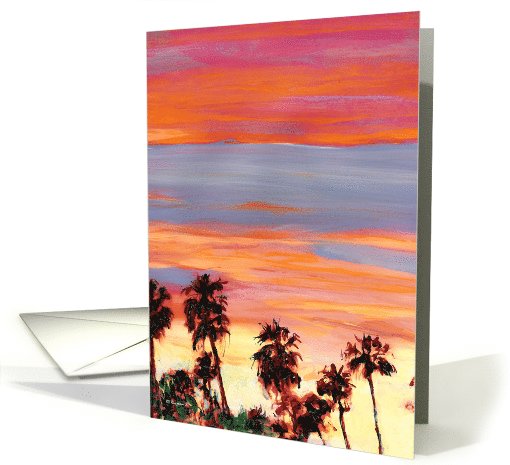 Tropical Sunset Inspirational Painting card (846302)