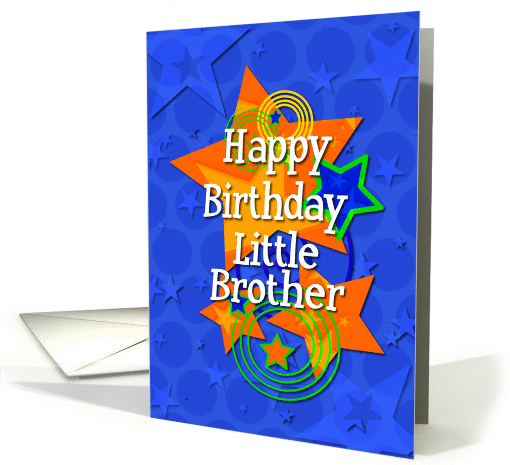 Happy Birthday Little Brother Colorful Stars card (1094382)