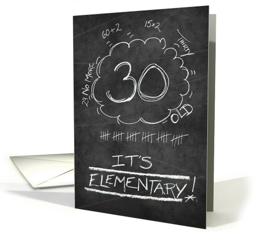 30th Birthday Chalkboard Look Funny card (1122882)