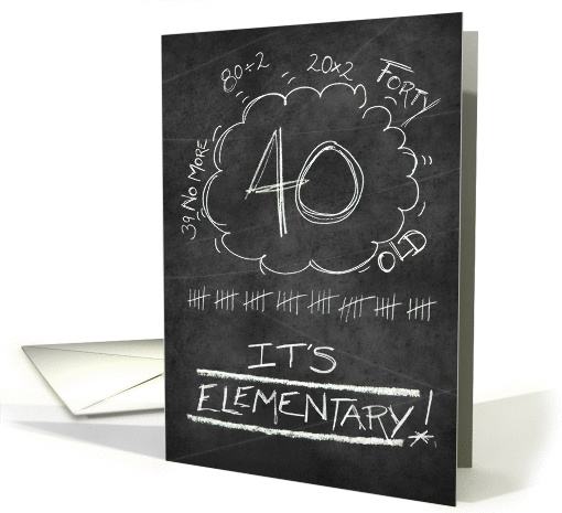 40th Birthday Chalkboard Look Funny card (1122884)