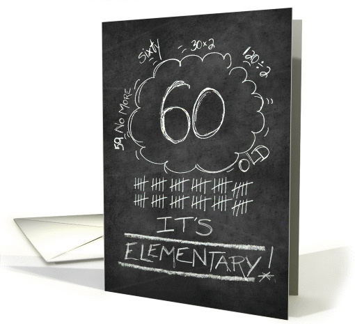 60th Birthday Chalkboard Look Funny card (1122888)