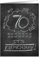 70th Birthday Chalkboard Look Funny card