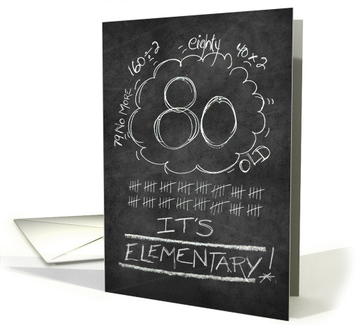 80th Birthday Chalkboard Look Funny card (1122892)